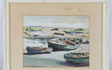 Jack Cox (British, 1914-2007) Fishing Boats in a North Norf...
