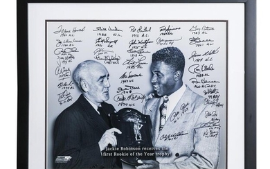 Jackie Robinson Signed ROY Award Photo