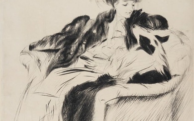 Jacques Villon (French, 1875-1963) La femme au chien colley, 1905