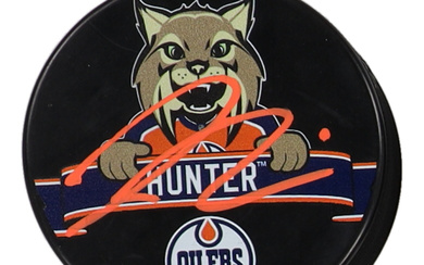 James Hamblin Signed Oilers Logo Hockey Puck (JSA)