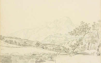 James Ward, RA, British 1769-1859- Snowdon; pencil and watercolour on paper, signed with initials and titled 'Snowdon. JW. RA.' (lower right), 23.5 x 34 cm. Provenance: Private Collection, UK. Note: Ward was interested in the depiction of nature...