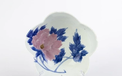 Japanese Blue & White Porcelain Lotus Bowl