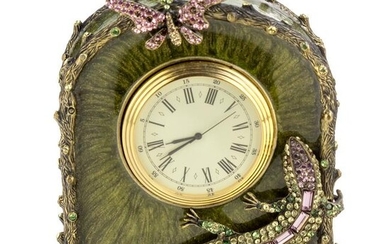 Jay Strongwater Crystal Butterfly and Lizard Clock