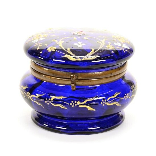 Jewel Box, Cobalt Blue Bohemian Art Glass