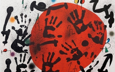 Joan Miró, 1893 Barcelona – 1983 Palma de Mallorca, Les Aguiles del Pastor I – red sun, 1973