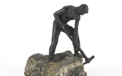 Johann Robert Korn, patinated bronze of a young man