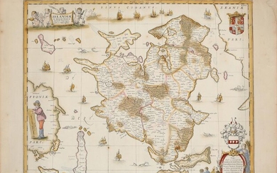 SOLD. Johannes Janssonius: "Selandiæ in Reno Daniæ..". Handcoloured etched map. 1681. Sheet size 56 x 63 cm. Unframed – Bruun Rasmussen Auctioneers of Fine Art