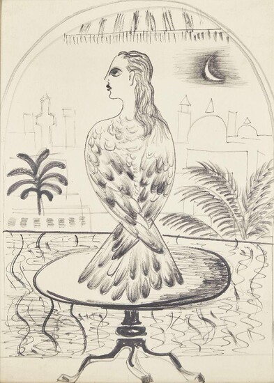 John Banting, British 1902¬®1972 - Bird woman; felt-pen on paper, 52 x 38 cm (ARR)