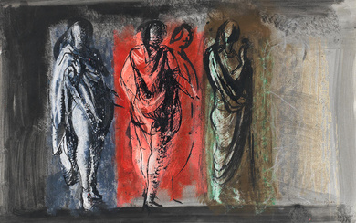 John Piper C.H. (1903-1992) Draped Figures 38 x 54cm (15...