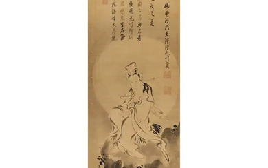 Kanō Tsunenobu (1636–1713) and Kinzan Tosen (?-1783) A Japanese painting of Kannon...