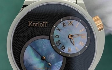 Korloff - Grand Huit Watch Blue Mother of pearl Rose Gold Stainless Steel Swiss Made- GRAND8BR - Men - BRAND NEW