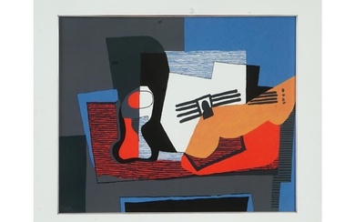 LITHOGRAPH STILL LIFE GUITAR AFTER PABLO PICASSO