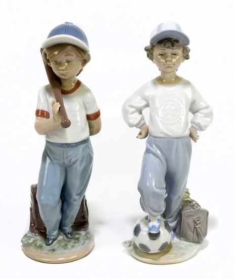 LLADRO; two ceramic figures, 'Can I Play, no 7610 and...