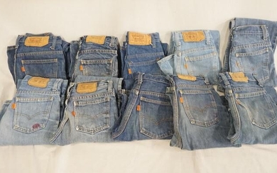 LOT OF 10 PAIRS OF VINTAGE USA MADE LEVI'S JEANS W/
