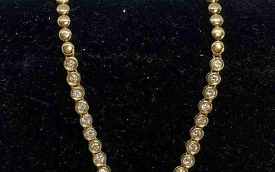 Ladies 14k Yellow Gold 1.65 carats Diamond Necklace GAL