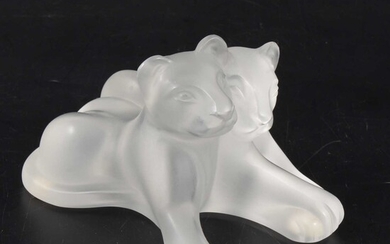 Lalique Crystal, Lambwee, a frosted glass ornament