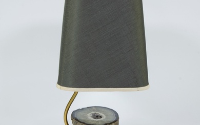 Lampe du milieu du siècle avec pierre d'agate Willy DARO Lampe de table du milieu...