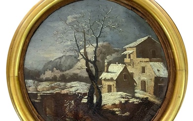 Landscape with snowy houses, second half of the eighteenth century