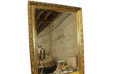 Large Bevelled Edged Gilded Mirror, Quite Thick Aged Mirrori...