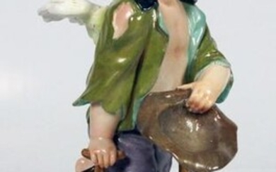 Large Orginal 9" Meissen Figure Of A Boy