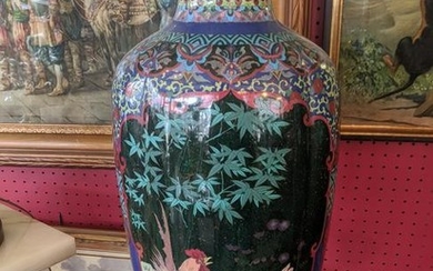 Large c1880's Cloisonné Chinese Oriental Vase