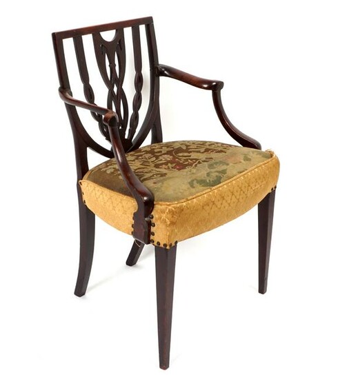 Late 18th C. New York Hepplewhite Arm Chair