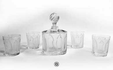Les Femmes Lalique Crystal Liquor Set