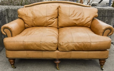 Lillian August Collection Leather Loveseat