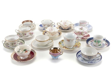 Limoges with Other Porcelain and Ceramic Teacups, Late 19th to 20th Century