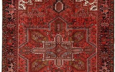 Living Room Semi Antique 8X11 Heriz Serapi Oriental Rug Geometric Red Carpet