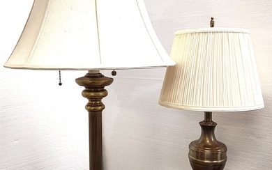 Lot 2 Brass table Lamps 32" +26"