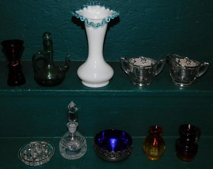 Lot Colored Glass & Misc. Glass