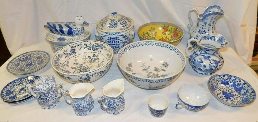 Lot Oriental Blue & White Porcelain