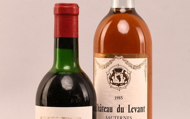 Lot de vins divers : deux bouteilles Château Belair 1973. Saint-Emilion. 1GCC. MC. 1 bout....