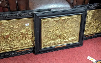 Lot details A set of three French gilt and embossed...