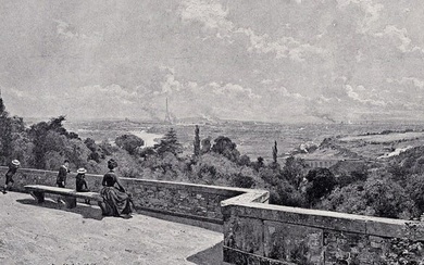 Louis Tauzin 1800s Antique Print Scenic Views of Paris SIGNED Framed