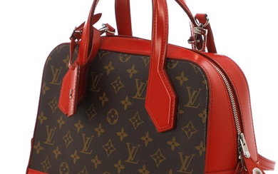 Louis Vuitton A “Dora” bag of brown monogram canvas and red leather...