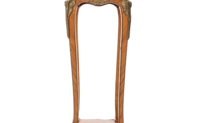 Louis XV Style Mahogany, Marquestry and Gilt Brass-Mounted Pedestal