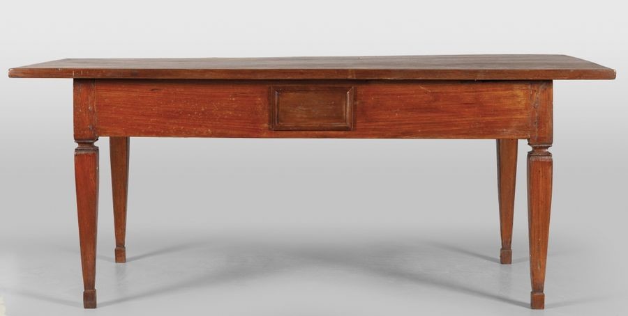 Louis XVI table in solid walnut, one drawer...