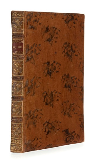 MARCHAND (Prosper). Histoire de l'origine ... de l'Imprimerie. La Haye, La Veuve Le Vier et Pierre Paupie,1740. 2 vol. in-4° veau léopard