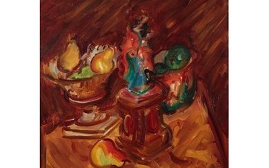 *MATTHEW SMITH (1879-1959) A still life of pears and other f...