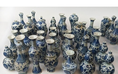 MINIATURE VASES, a collection of fifty, 15cm H, Chinese expo...