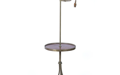 Mahogany and brass lamp table