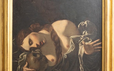 Maître Caravaggio, Madeleine 87x72 cm huile sur toile