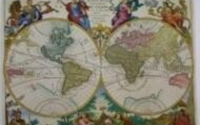 Mappe Monde ou Description du Globe Terrestre & Aquatique.
