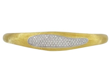 MarCo Bicego Pave Set Diamond 18k Yellow Gold Cuff Bangle