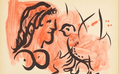 Marc Chagall (1887-1985) - Femme à L'oiseau (1954), 1959 - Lithograph & pochoir