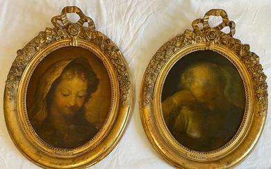 Marco Liberi (1644–1691), entourage de - Portraits de la Vierge et de Saint-Joseph
