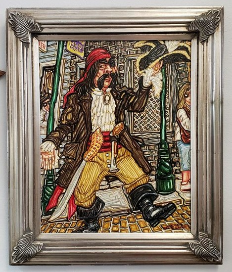 Mardi Gras Pirate Oil Painting by Oscar Quesada (New