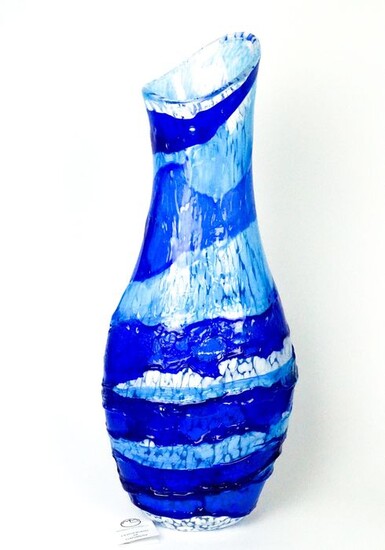 Mario Costantini- Sbruffo Blue and Aquamarine vase (cm 52) - (kg 2,8) - Glass